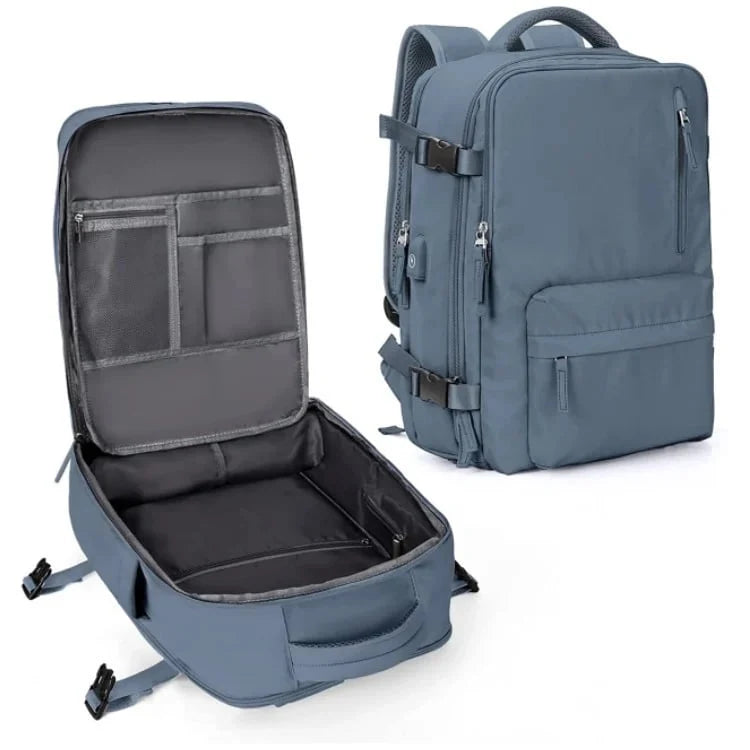 Laptop Backpack Water-Repellent Hidden Anti-Theft Pocket & USB Port