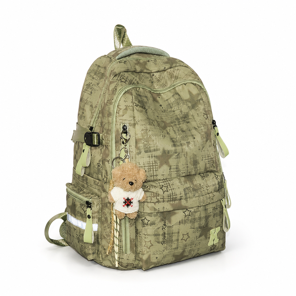 Laptop-Sleeve Multi-Compartment School Backpack