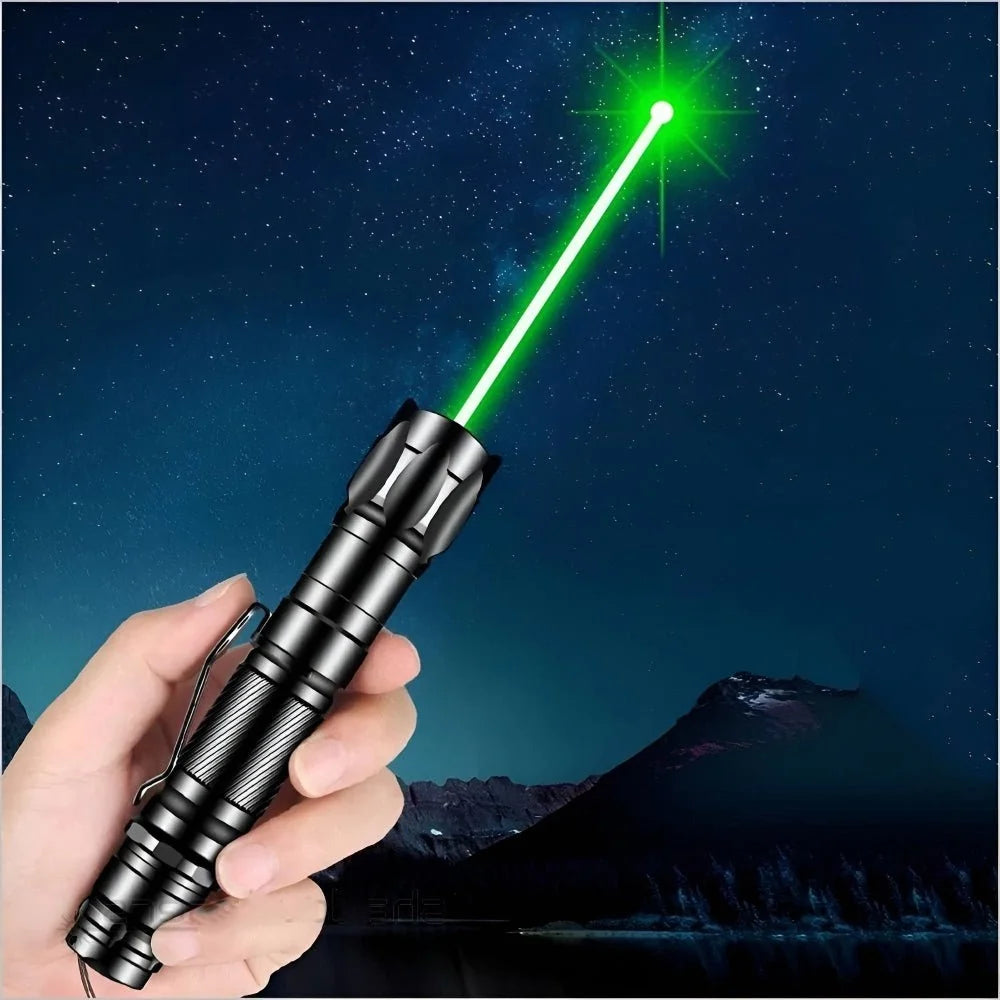 Laser Pointer Green Long-Range USB-Rechargeable Anodized Metal