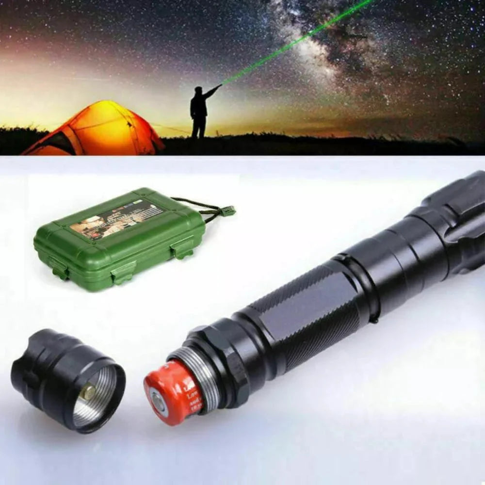 Laser Pointer Green Long-Range USB-Rechargeable Anodized Metal