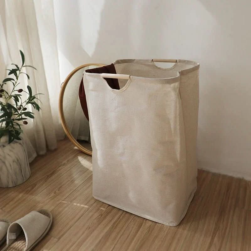 Laundry Basket Cotton & Linen Foldable With Handles