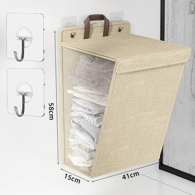 Laundry Basket Fold-Flat Door & Wall Mounting