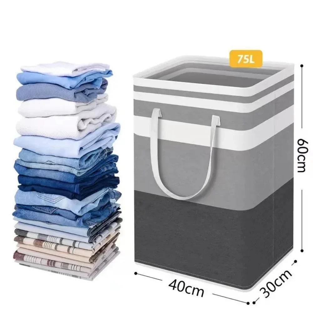 Laundry Basket Foldable Waterproof 75L Capacity