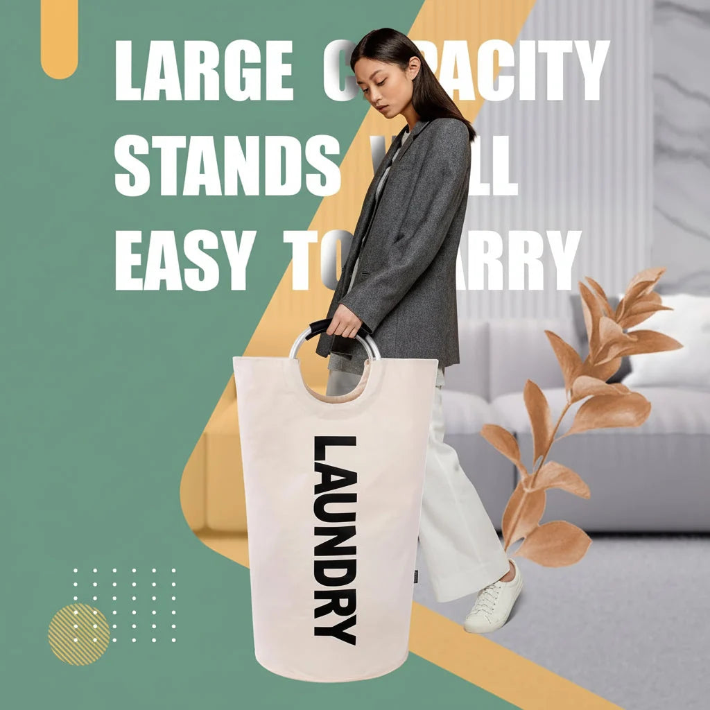 Laundry Hamper Large Foldable Waterproof Lining Reinforced Handles
