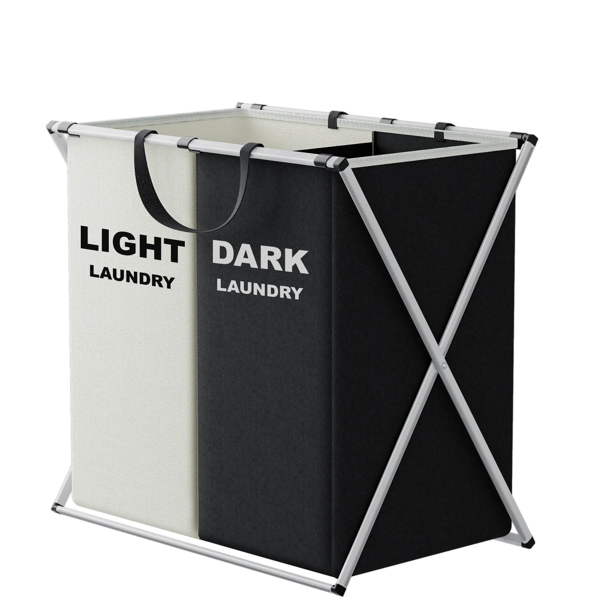 Laundry Hamper Multi-Section Lift-Out Bags & Fold-Flat Frame