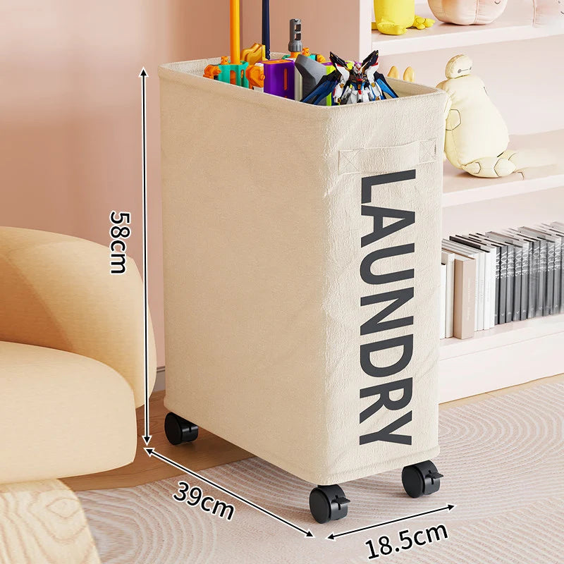 Laundry Hamper Slim Space-Saving Locking Casters