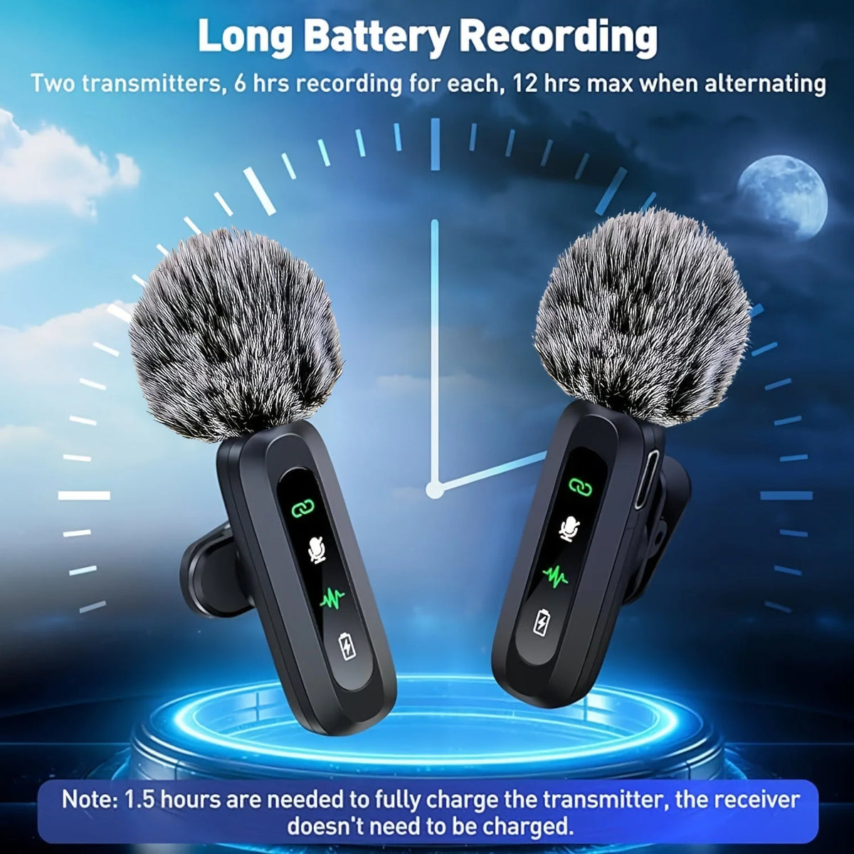 Lavalier Microphone Wireless USB-C With Wind Cap