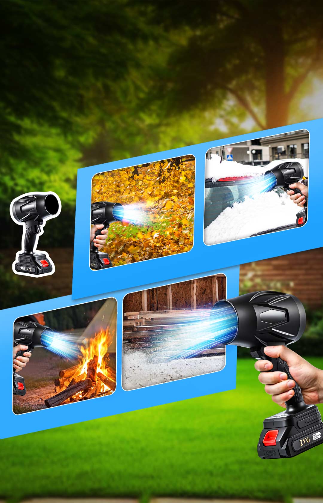 Leaf And Snow Blower Cordless High-Velocity Lightweight