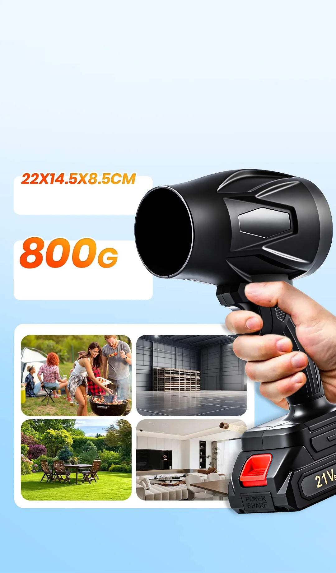 Leaf And Snow Blower Cordless High-Velocity Lightweight