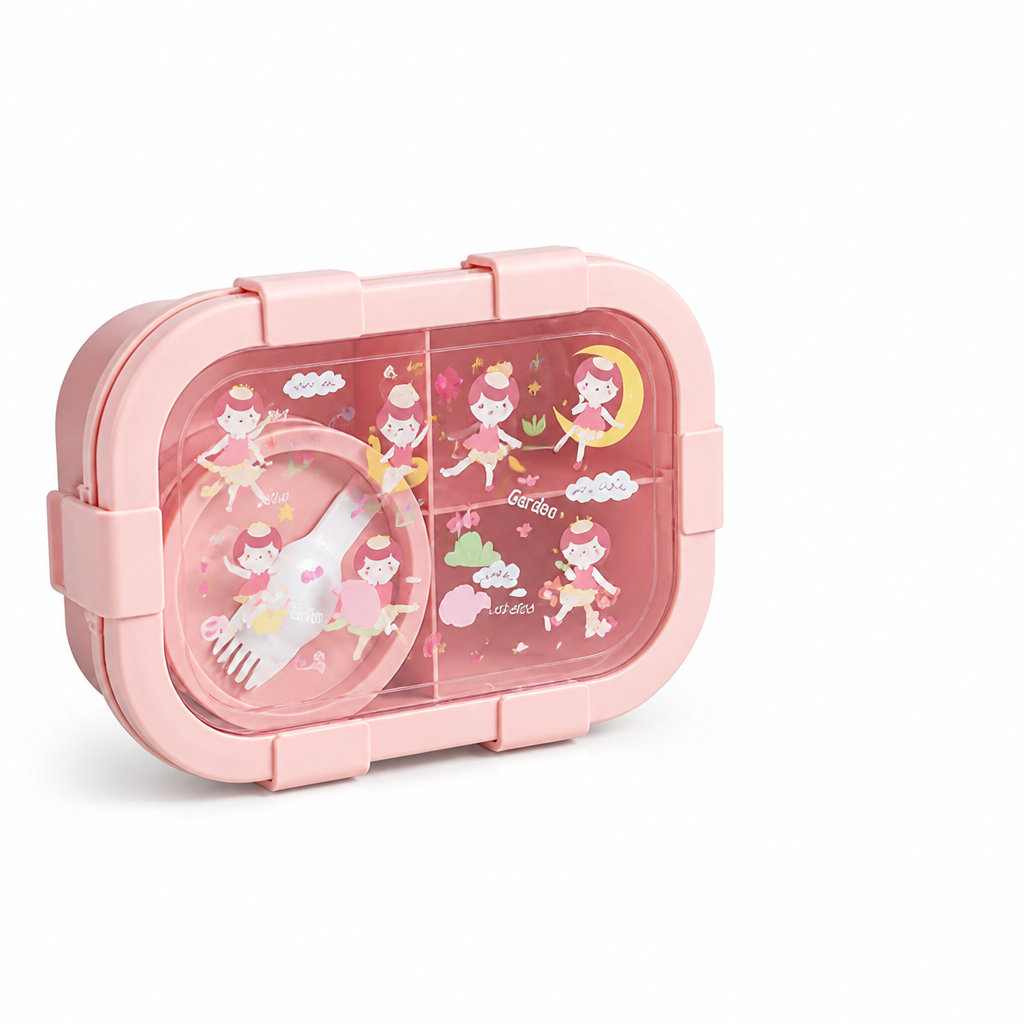 Leak-Proof 3-Compartment Bento Lunch Box (Spoon Included)