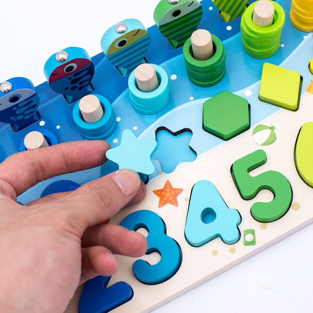 Learning Board Beechwood Counting & Shape Recognition