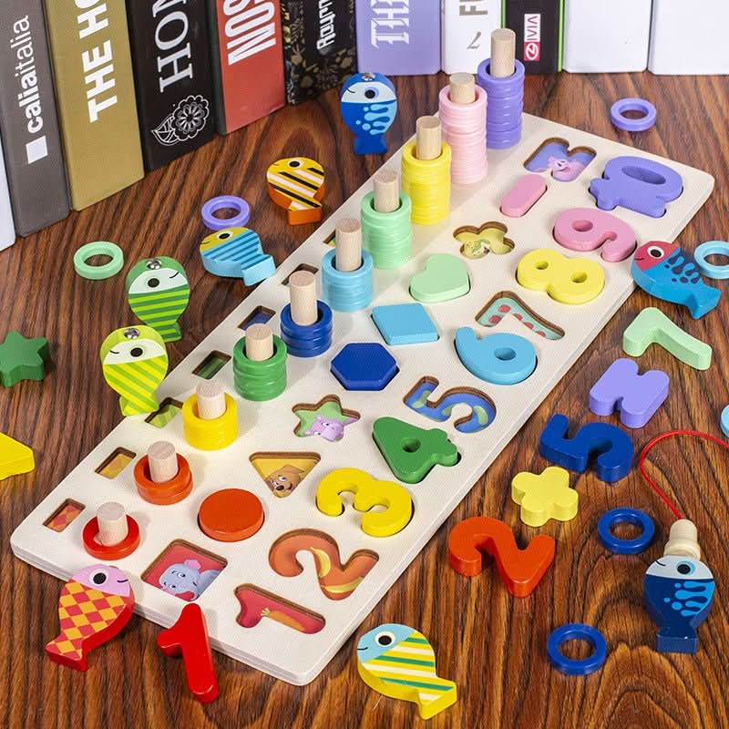 Learning Board Beechwood Counting & Shape Recognition