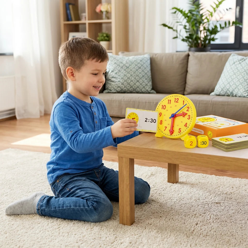 Learning Clock Movable Hands Dice & Matching Cards