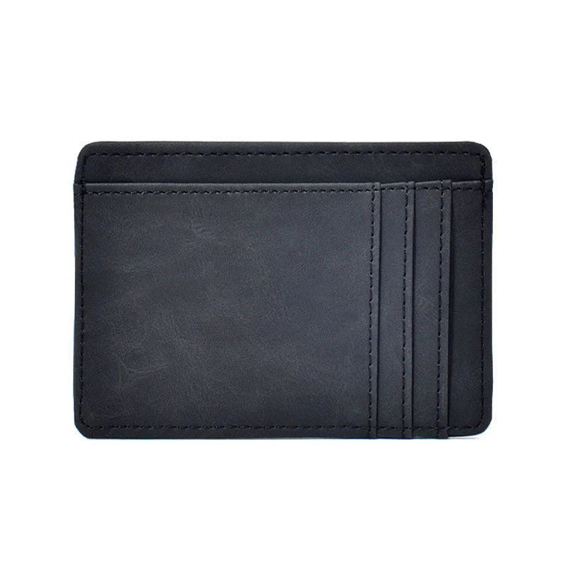 Leather Card Holder Slim Profile Multiple Compartments