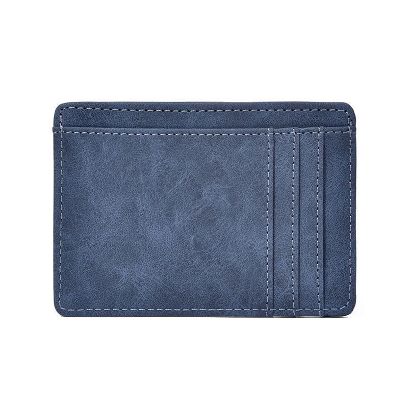 Leather Card Holder Slim Profile Multiple Compartments