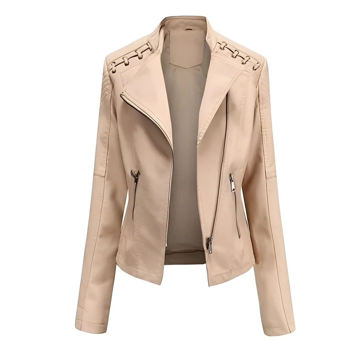 Leather Jacket Lambskin Vintage Modern Polyester Lining