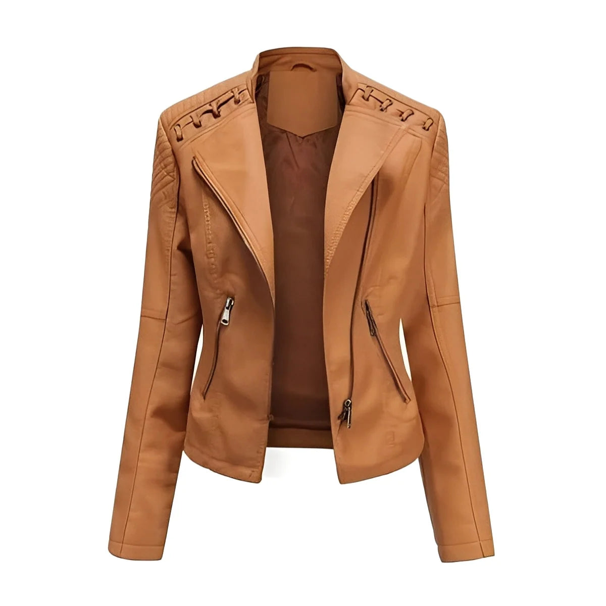 Leather Jacket Lambskin Vintage Modern Polyester Lining