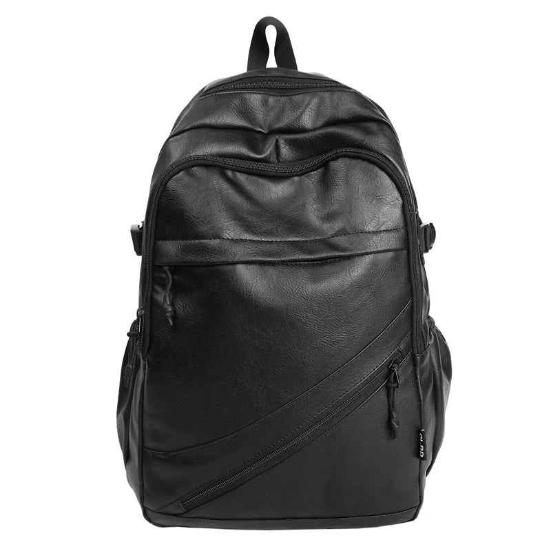 Leather Laptop Backpack Multiple Compartments Padded Straps & Cushioned Back