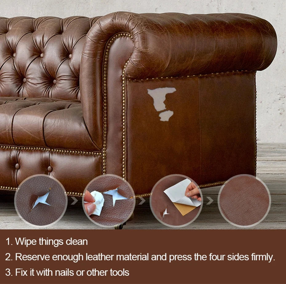 Leather Repair Patch Self-Adhesive PU Leather Cut-To-Fit