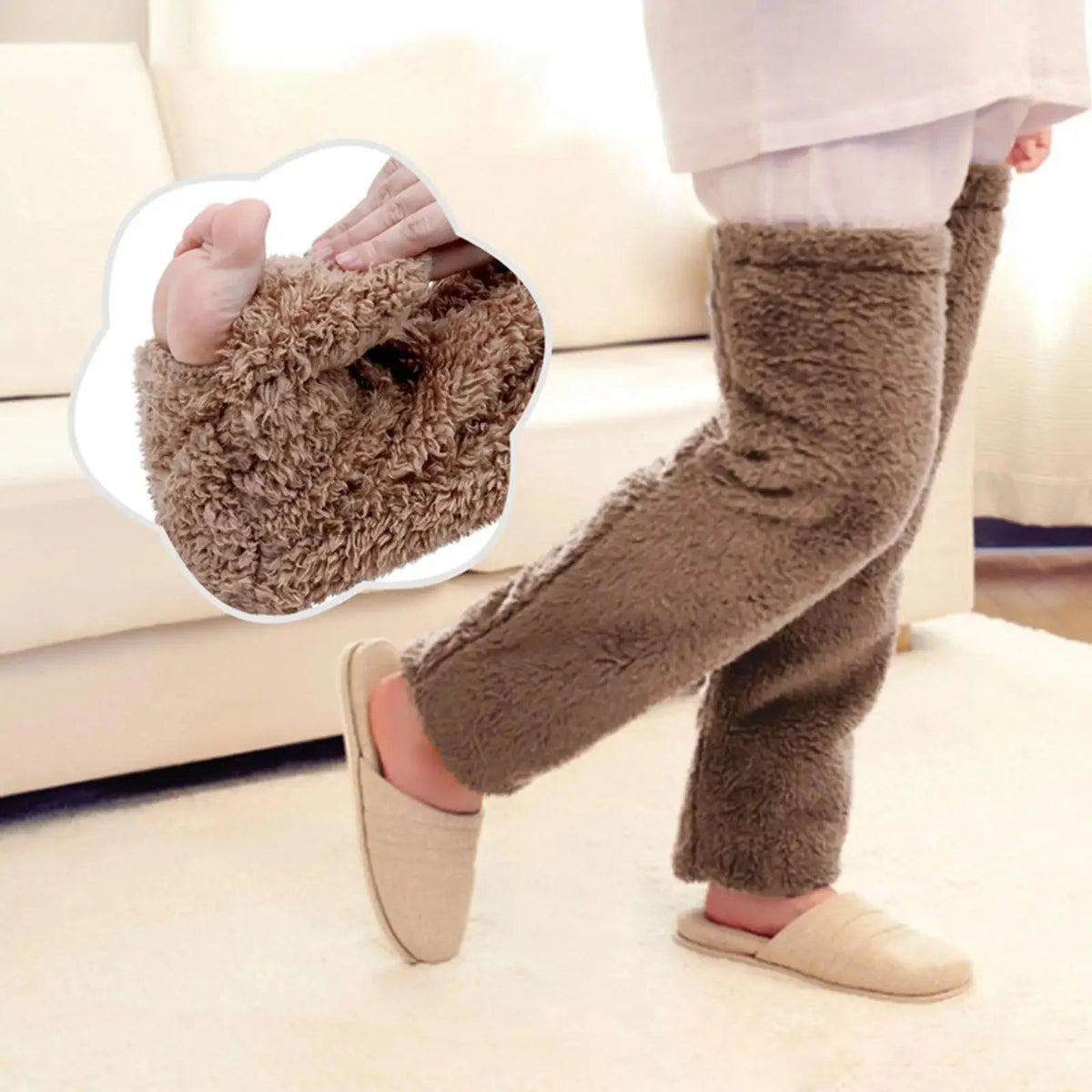 Leg Warmers Plush Over-the-Knee Split-Sole