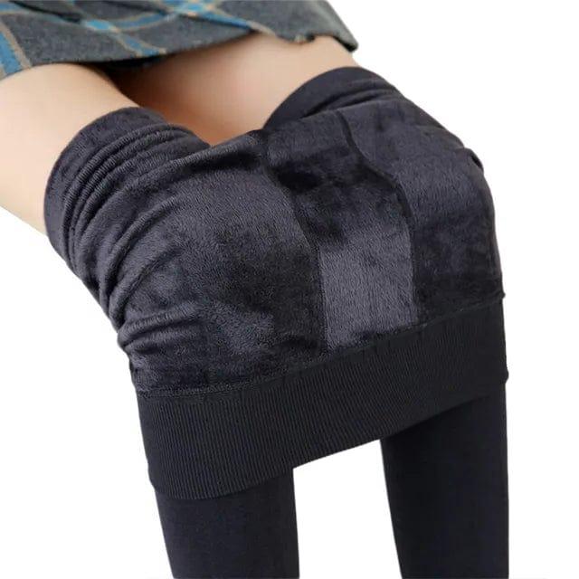 Leggings Brushed Fleece Lined High-Rise Waist & Four-Way Stretch