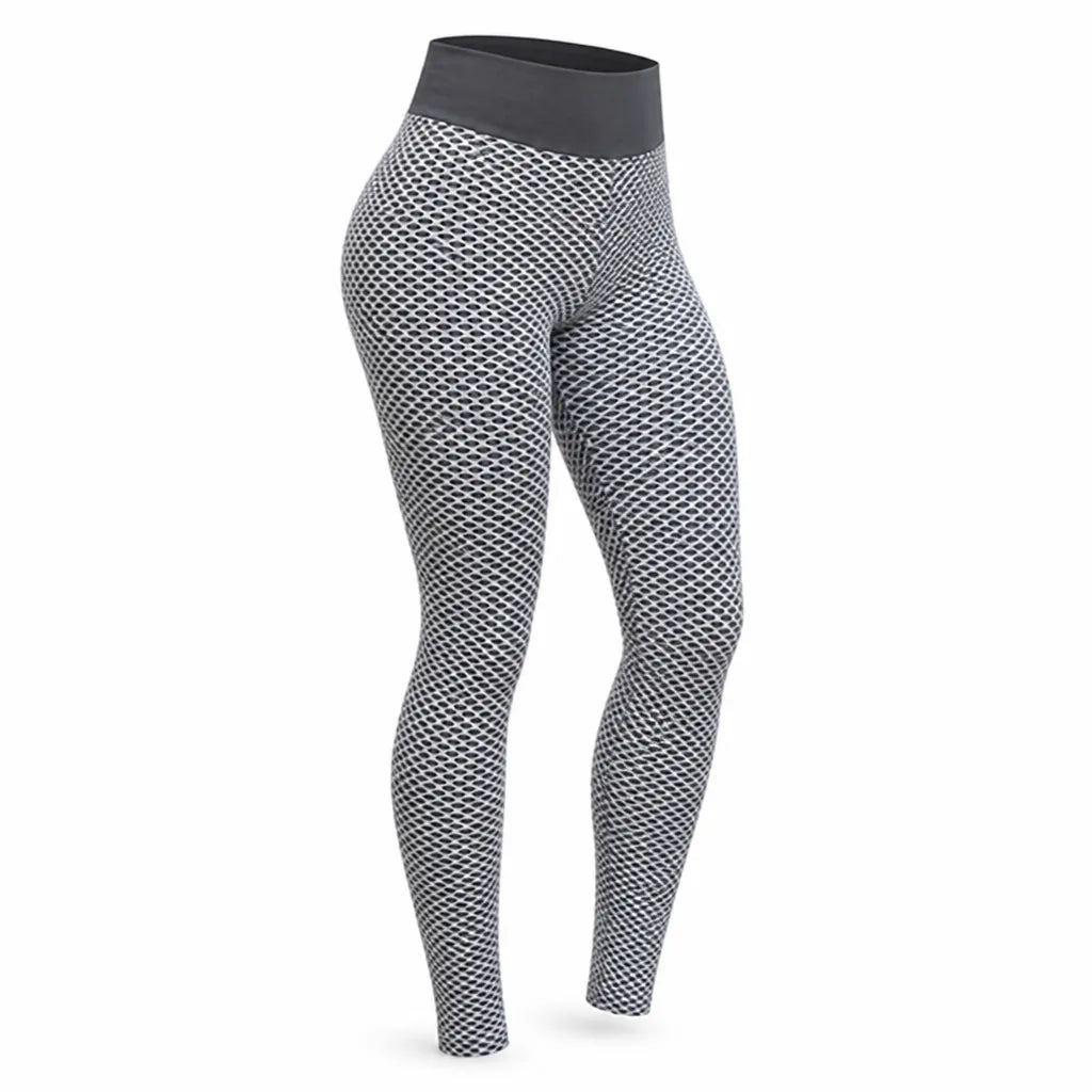 Leggings High-Waist Honeycomb Texture Tummy Control