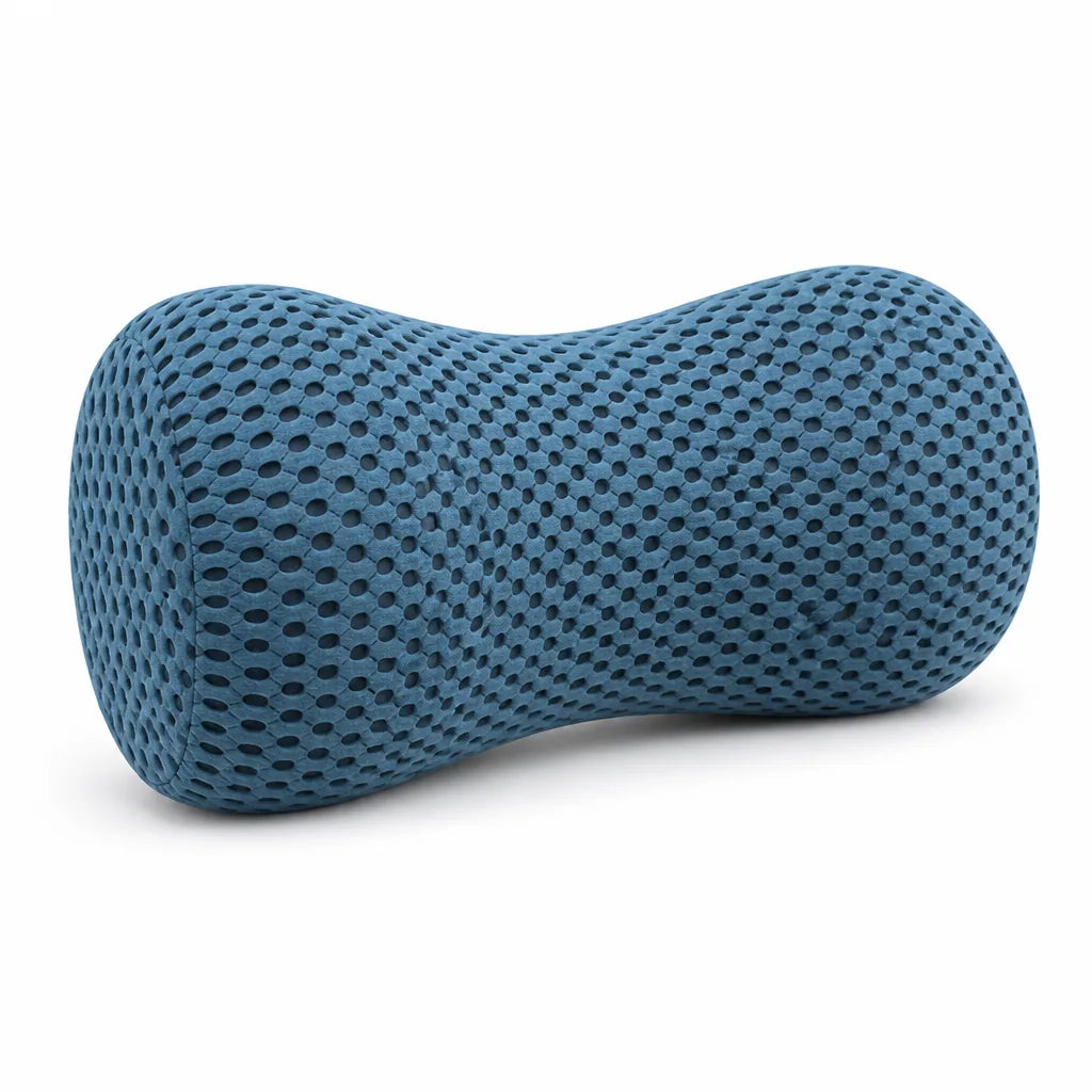 Lumbar support cushion, ergonomic contour, back pain relief