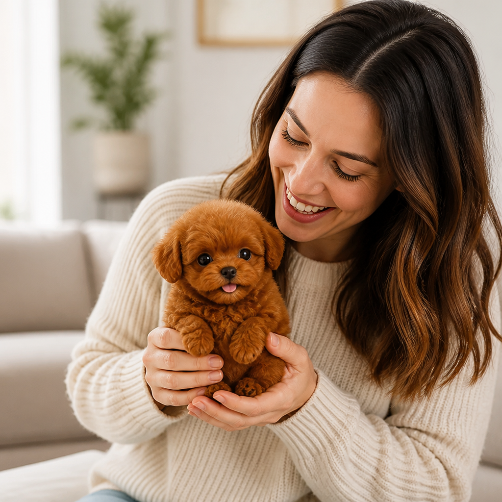Lifelike Interactive Plush Puppy (Synthetic Leather)
