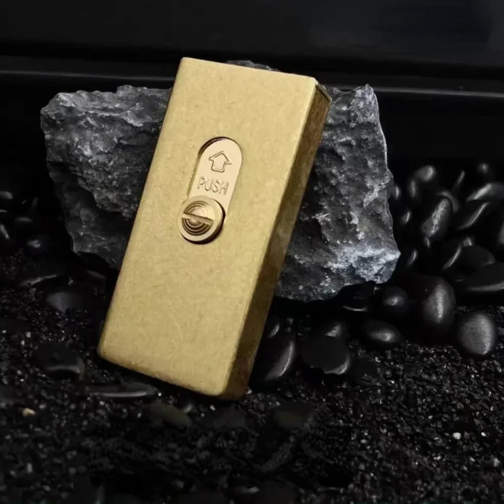 Lighter Brass Refillable Slide Ignition