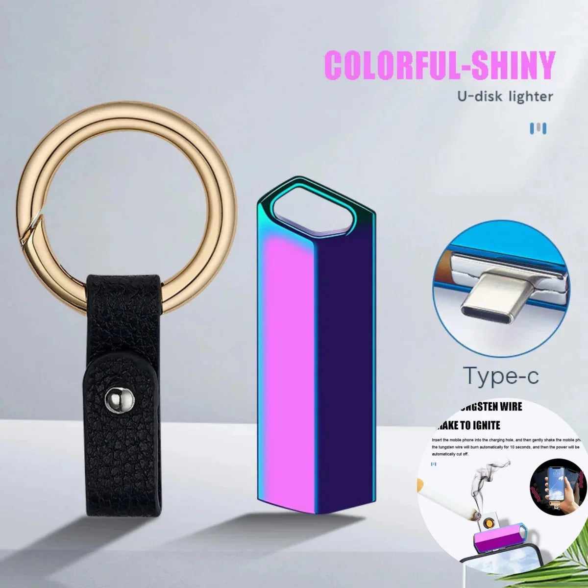Lighter Phone-Powered USB Compact With Rotating Cover
