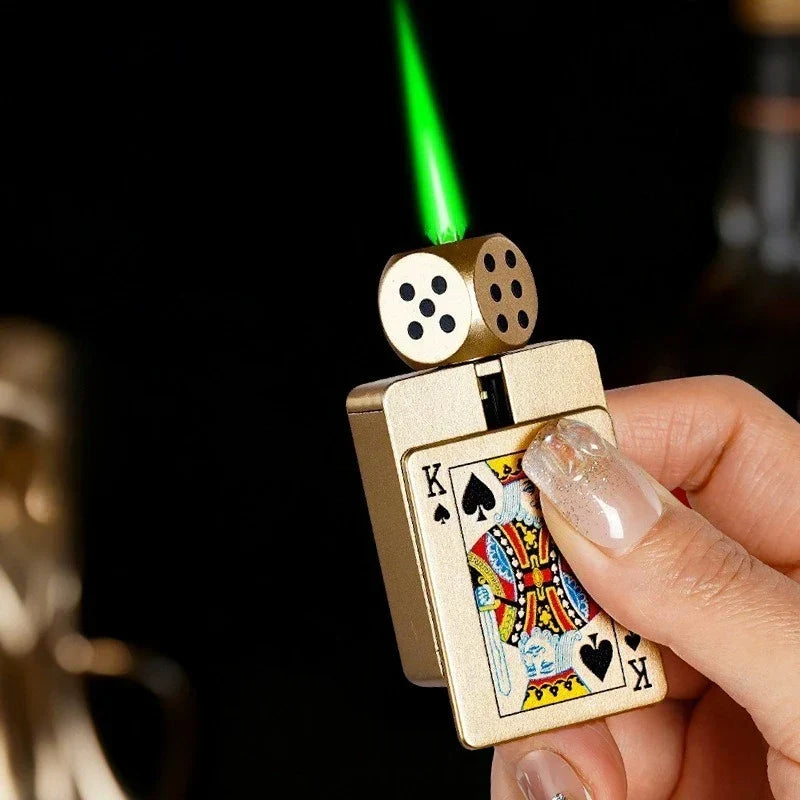 Lighter Wind-Resistant Jet Flame Rotating Dice Top