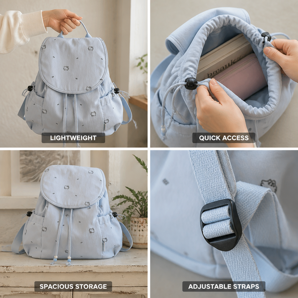 Lightweight Drawstring School Backpack