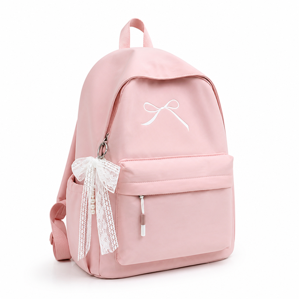 Lightweight & Durable Bow-Embellished Backpack (Laptop-Friendly)