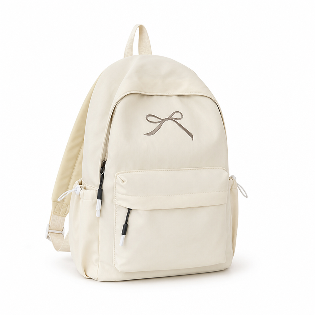 Lightweight & Durable Bow-Embellished Backpack (Laptop-Friendly)