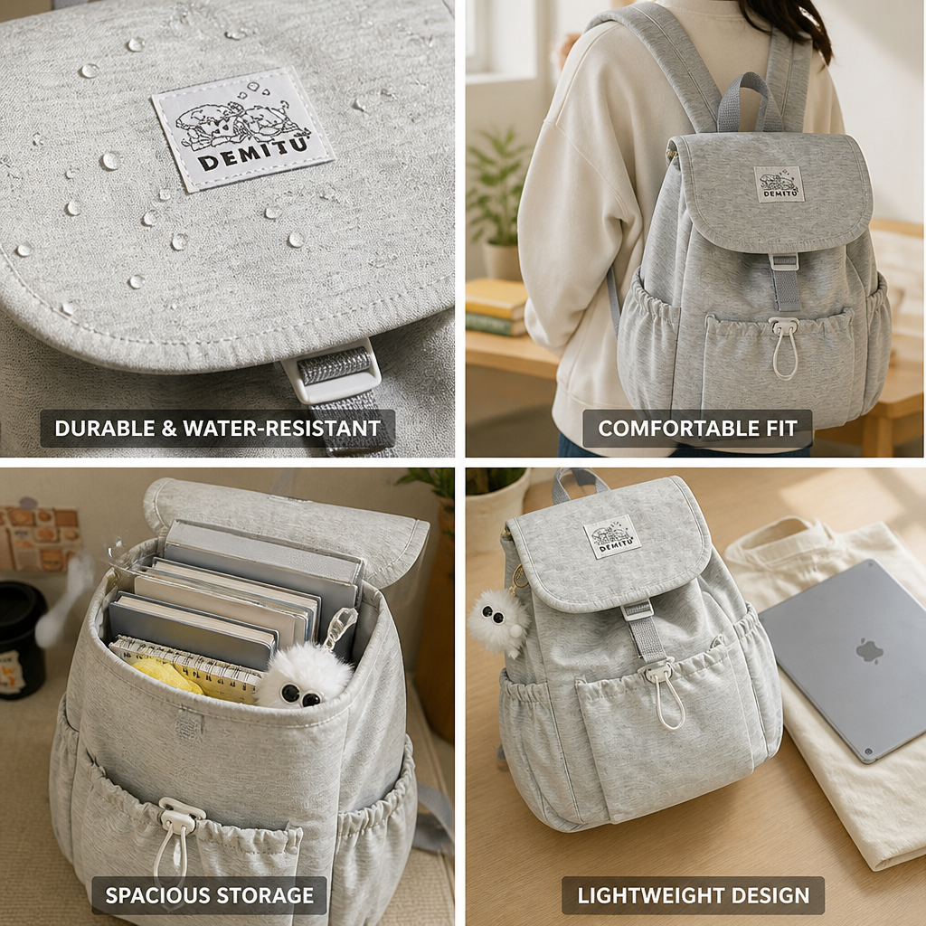 Lightweight Durable Fabric School Backpack