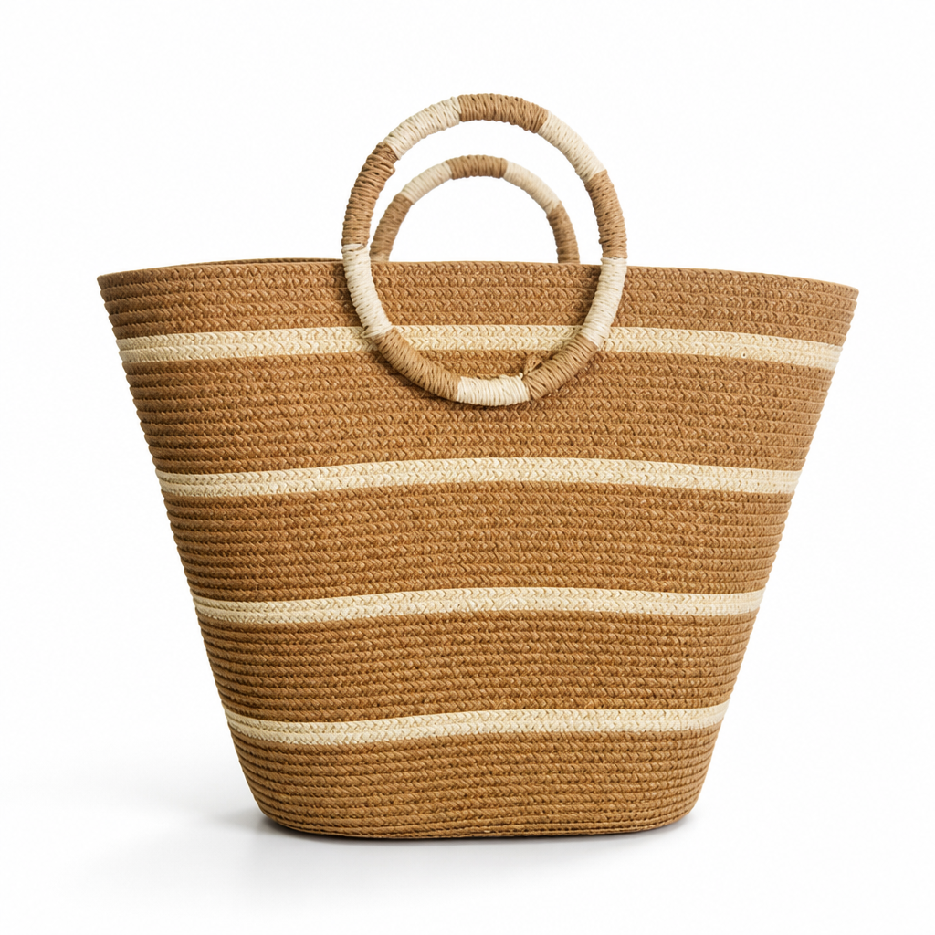 Lightweight & Durable Round Handle Beach Tote