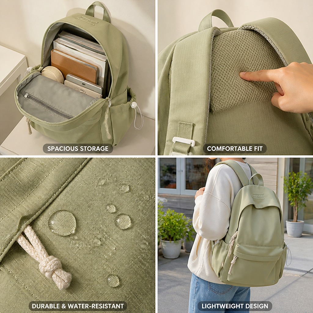 Lightweight Durable School Backpack With Multiple Pockets