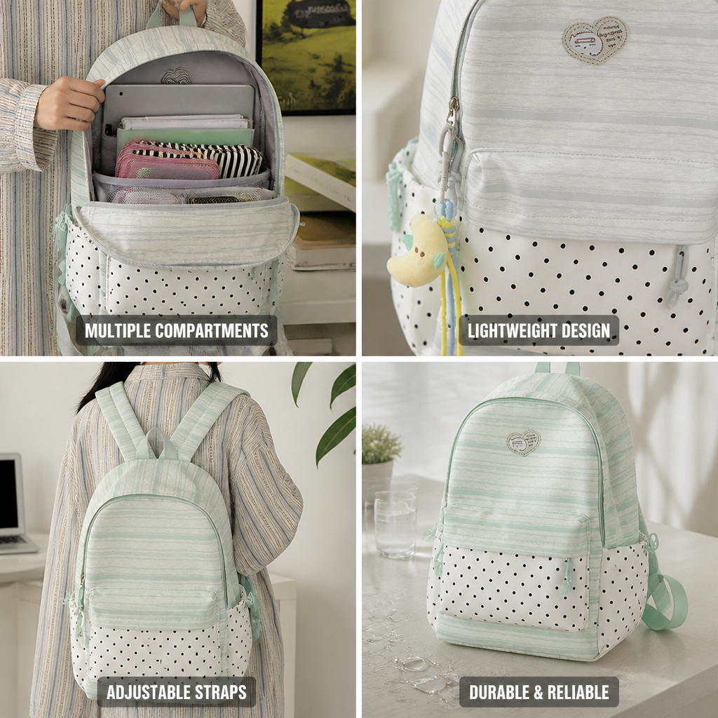 Lightweight Multi-Compartment Hiking Backpack (Adjustable Straps)