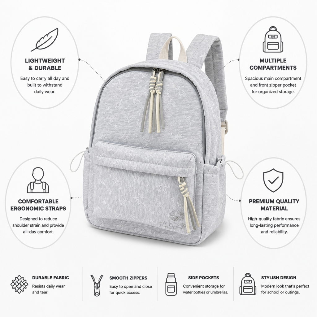 Lightweight Multi-Compartment Kids School Backpack