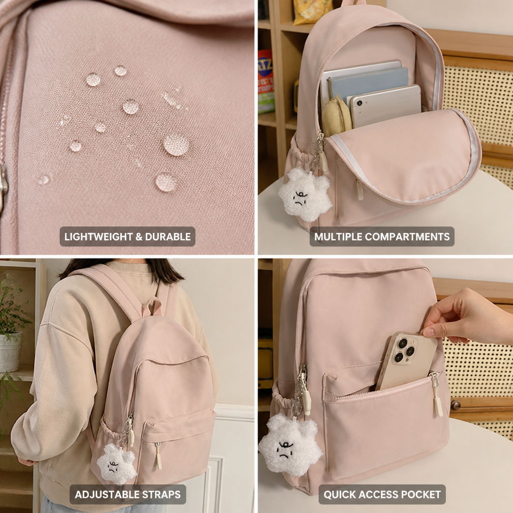 Lightweight Multi-Compartment School Backpack