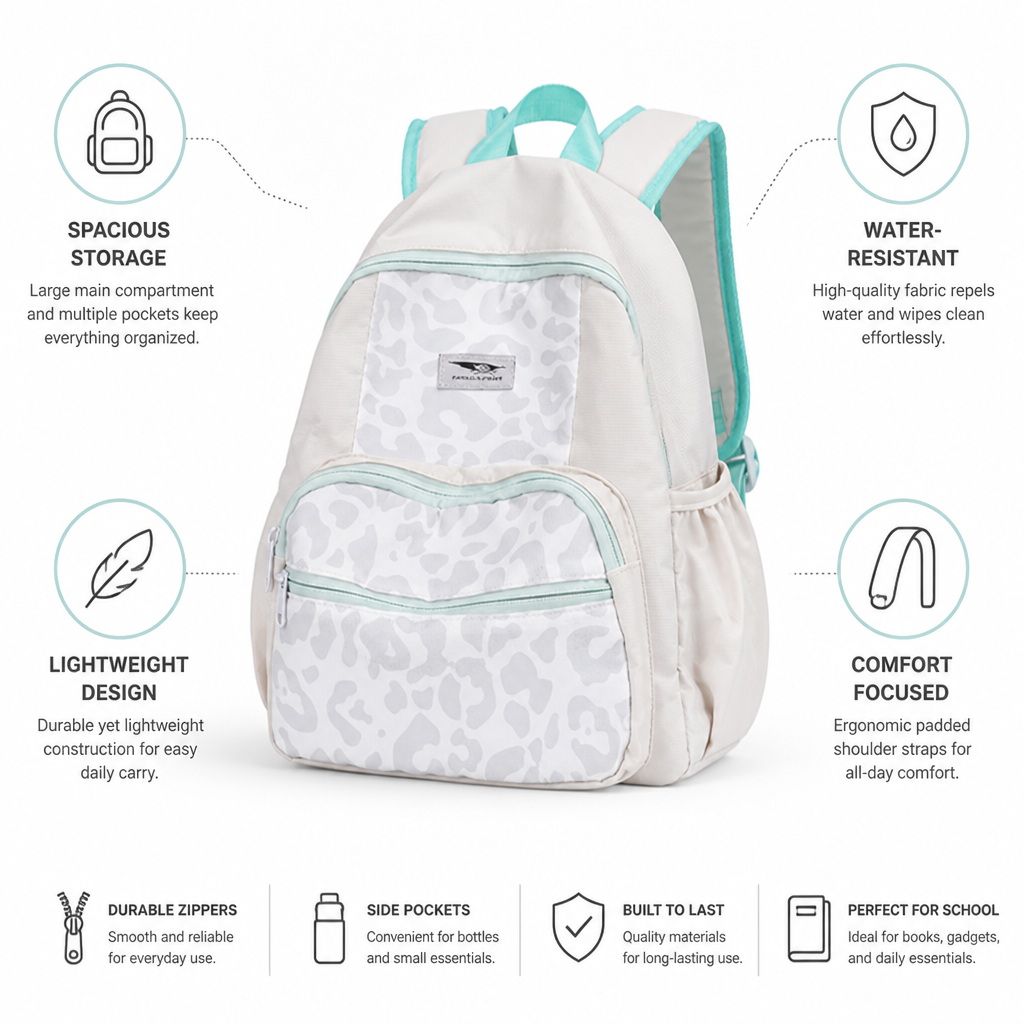 Lightweight Multi-Pocket Water-Resistant School Backpack