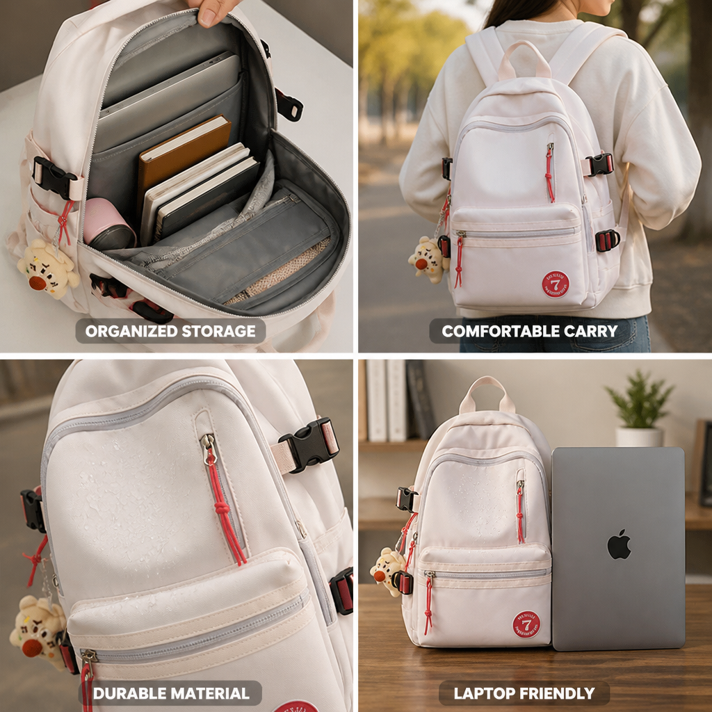 Lightweight Padded Laptop & Multi-Compartment Backpack