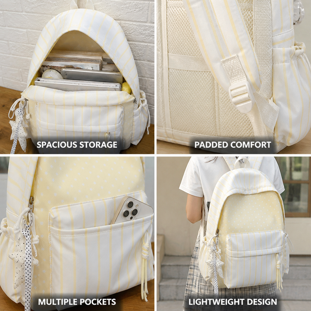 Lightweight Padded Straps & Multiple Pockets School Backpack