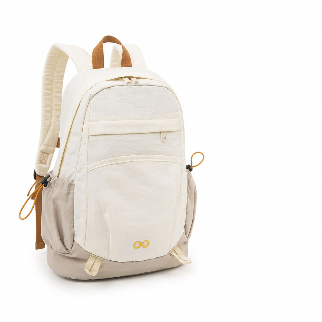 Lightweight Recycled Fabric Multi-Compartment School Backpack (Padded Laptop Sleeve)