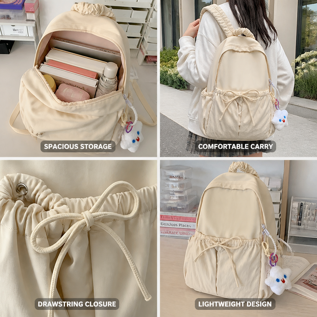 Lightweight Spacious Drawstring School Backpack