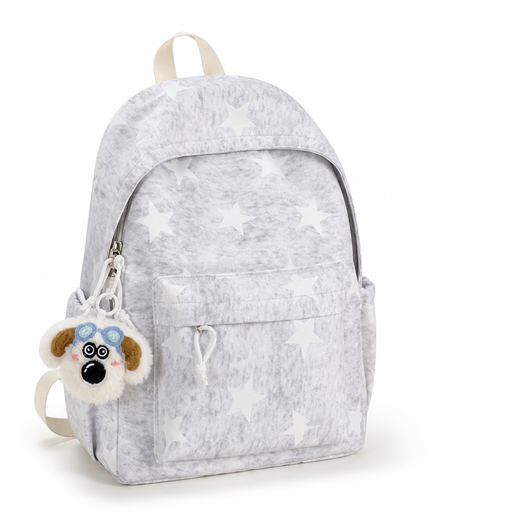Lightweight Star-Print School Backpack (Multiple Pockets)