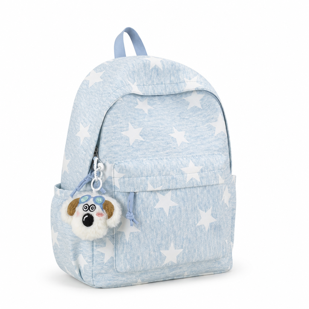Lightweight Star-Print School Backpack (Multiple Pockets)