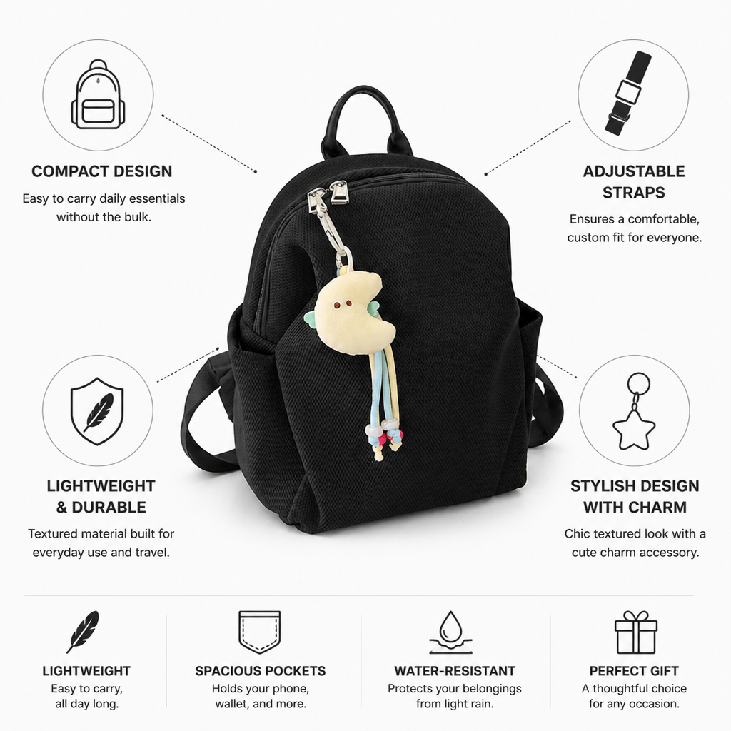 Lightweight Textured Mini School Backpack