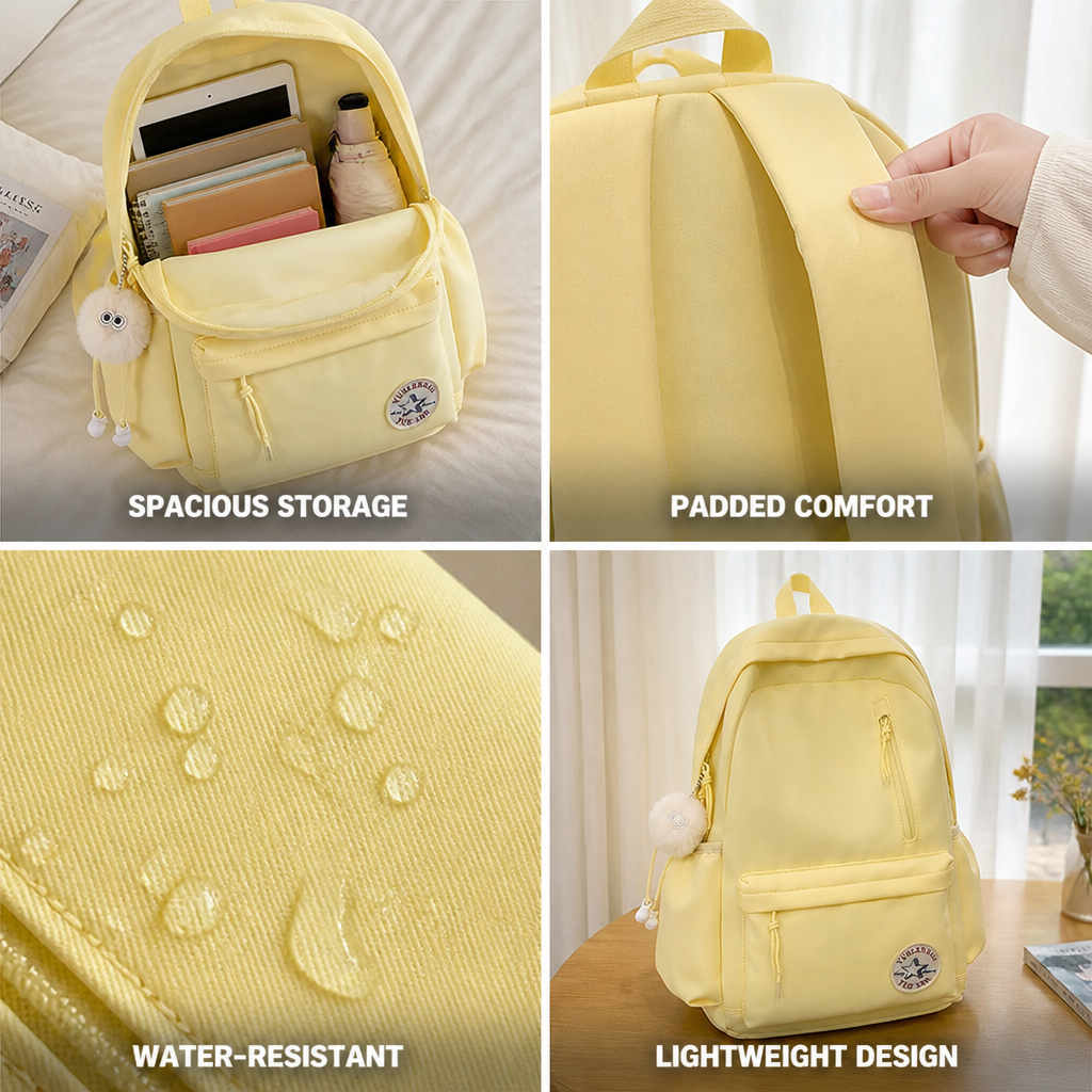 Lightweight Water-Resistant School Backpack