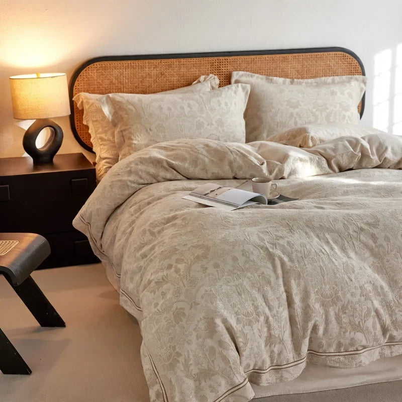 Linen Bedding Set Jacquard Breathable & Antibacterial